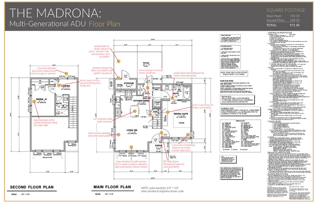 The Madrona Multi-Generational ADU Floorplan Details